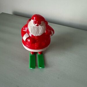 Vintage Rosbro  Santa Claus on skis candy holder